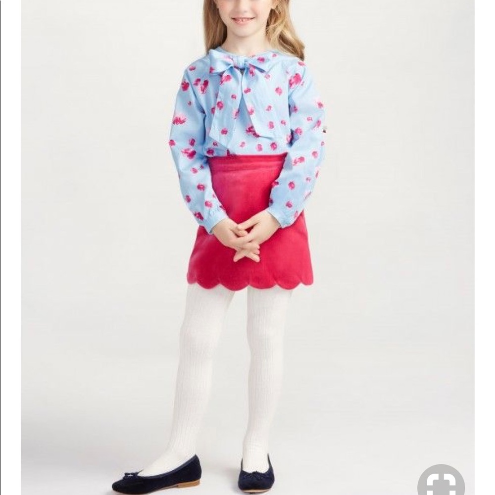 Oscar de la renta watercolor cotton bow blouse